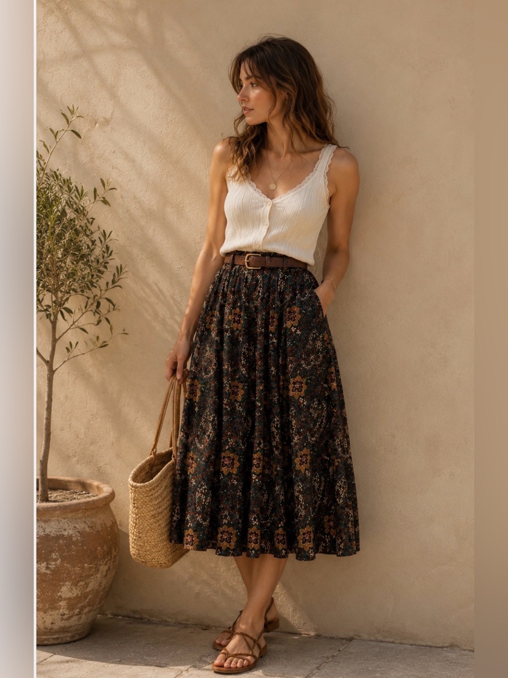✨Vintage Euro Boho Paisley Skirt,
Anthro Inspired, 28” waist